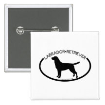 Labrador Silhouette Black Button