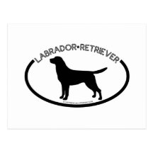 Labrador Silhouette Black Postcard