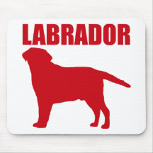 Labrador Silhouette Red Design! Mousepad