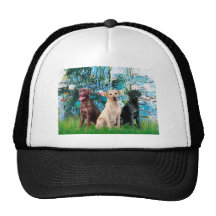 Labrador Trio - Lilies 1 Hats