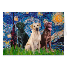 Labradors (3) - Starry Night Cards