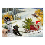 Labradors a Fun Day Sledding Cards