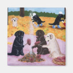 Labradors Autumn Fun Fridge Magnet