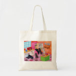 Labradors in the Kitchen Painting Canvas Bag
