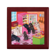 Labradors in the Kitchen Painting Trinket Box