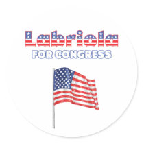 Labriola for Congress Patriotic American Flag Round Sticker
