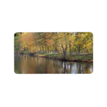 Lac autumn étiquette d’adresse