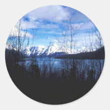 Lac Kenai au printemps Autocollants Ronds