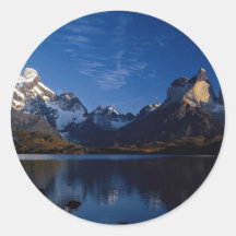 Lac Pehoe, parc national de Torres del Paine, Chil Adhésif Rond