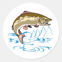 lac sautant de poissons de truite autocollant
