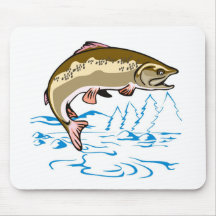 lac sautant de poissons de truite tapis de souris