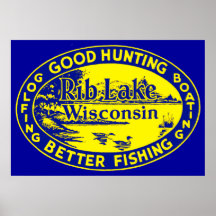 Lac vintage le Wisconsin rib Affiches