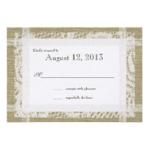 Lace and Burlap Reply Custom Announcements