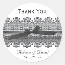 Lace and Ribbon favour stickers