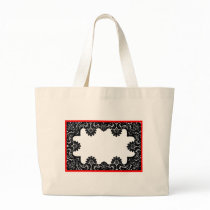 Lace Black & White Red Boarder The MUSEUM Zazzle G Canvas Bags