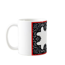 Lace Black & White Red Boarder The MUSEUM Zazzle G Mugs