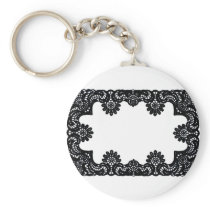 Lace Black & White The MUSEUM Zazzle Gifts Keychains