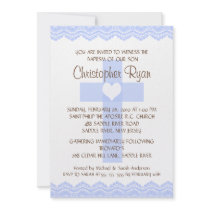 Lace Cross Baby Boy Baptism Inviation Personalized Announcement