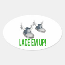 Lace Em Up Oval Sticker