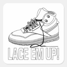 Lace Em Up Square Stickers