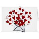 Lace envelope filled with hearts blank card