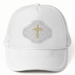 Lace & Gold Cross Cap hats