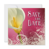 Lace Lily Save the Date (fuschia)