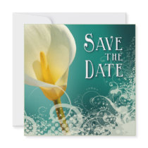 Lace Lily Save the Date (teal)