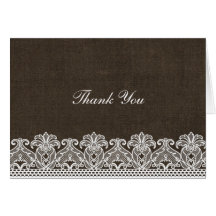 Lace Thank You (Brown) Card