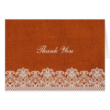 Lace Thank You (Orange) Cards