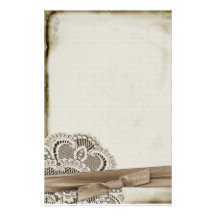 Lace With Ribbon Stationery