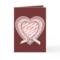 Laced Heart For Mother's Day Photo Frame Cards