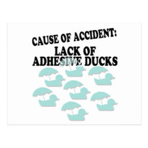 Lack of Adhesive Ducks Humour Post Cards