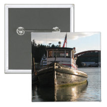 LaConner Tugboat Pinback Button