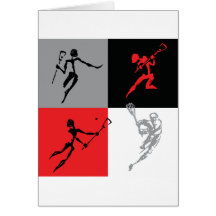 Lacrosse abstraite cartes de vœux