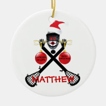Lacrosse Christmas Cartoon Ornaments