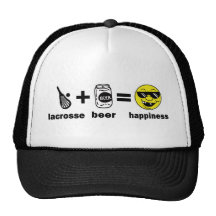 Lacrosse drôle de T-shirt + Bière = bonheur Casquettes De Camionneur