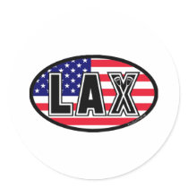 Lacrosse Flag America Sticker