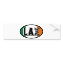 Lacrosse Flag Ireland Oval Bumper Sticker