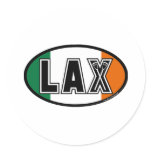 Lacrosse Flag Ireland Oval Sticker