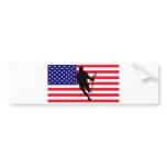 Lacrosse Flag IRock America Bumper Sticker