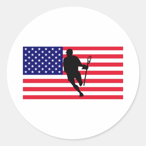 Lacrosse Flag IRock America Sticker