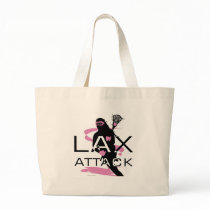 Lacrosse Girls LAX Attack Pink Tote Bags