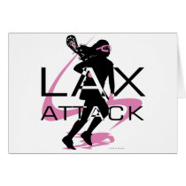 Lacrosse Girls LAX Attack Pink Greeting Card