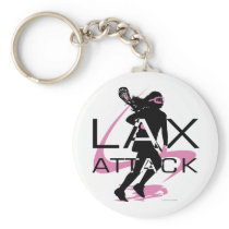 Lacrosse Girls LAX Attack Pink Key Chain