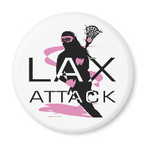 Lacrosse Girls LAX Attack Pink Fridge Magnet