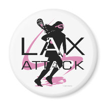 Lacrosse Girls LAX Attack Pink Fridge Magnet