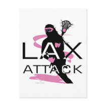 Lacrosse Girls LAX Attack Pink Post Card