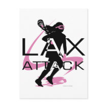 Lacrosse Girls LAX Attack Pink Post Cards