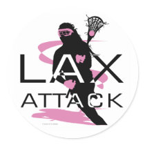 Lacrosse Girls LAX Attack Pink Stickers